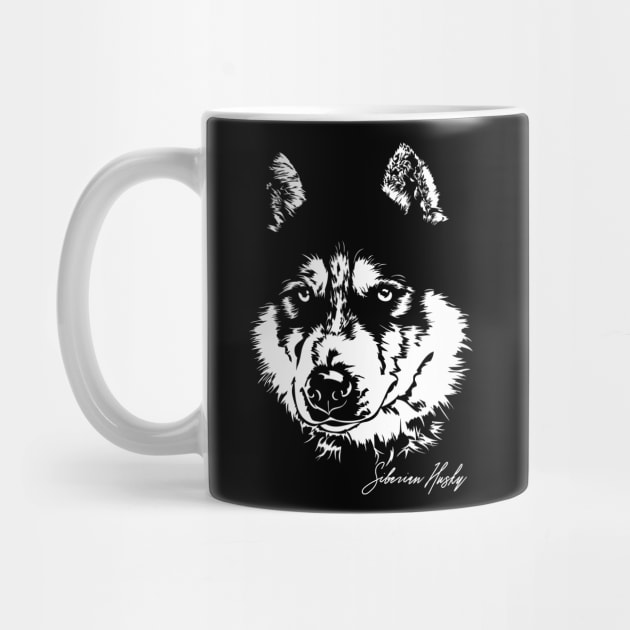 Siberian Husky sled dog portrait by wilsigns